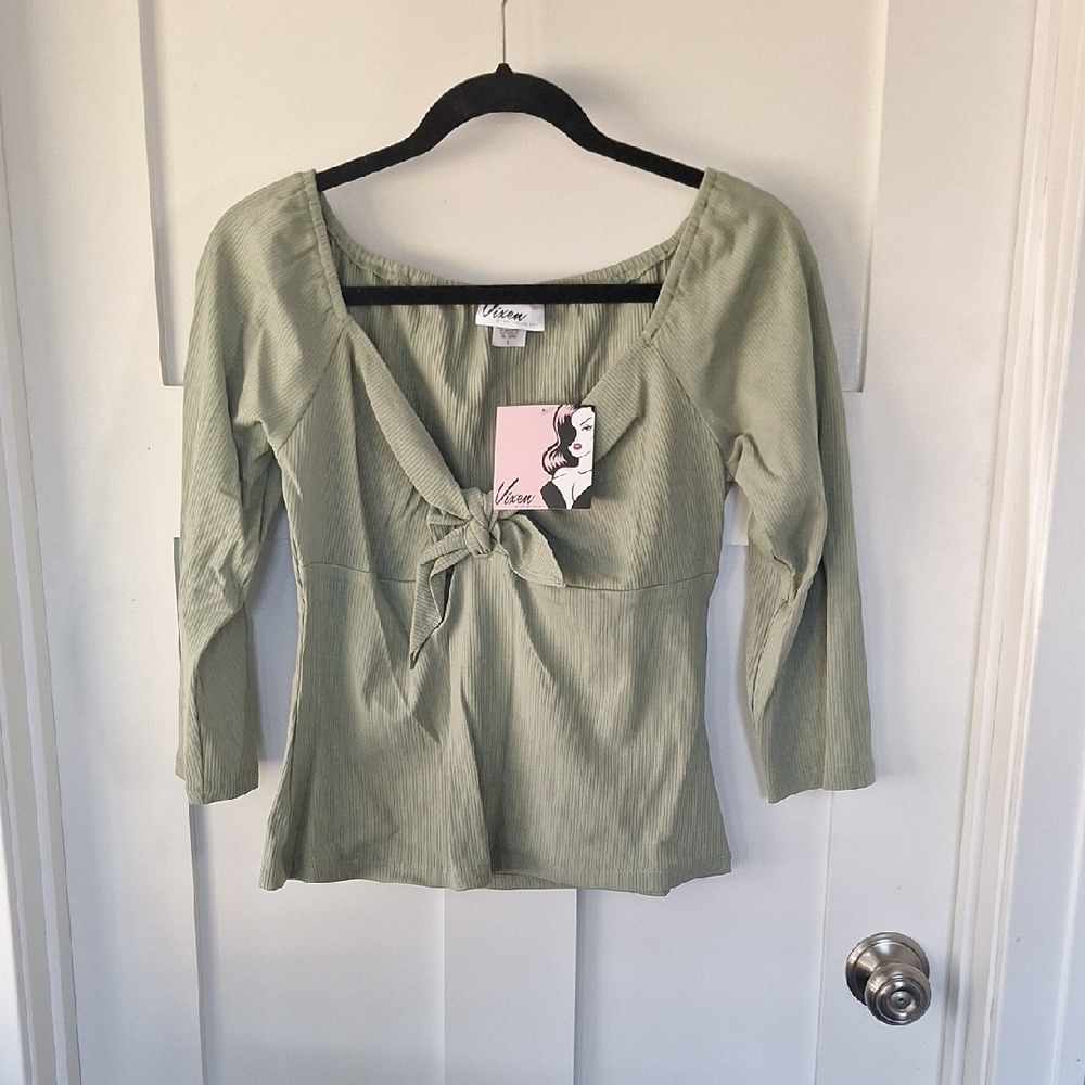 Vix Olive Green Women's Blouse